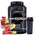 Whey 100% HD - Refil 900G - Black Skull + Protein Crisp Bar - 12 Un - Integralmédica + Coqueteleira