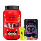 Whey 100% Pure 900g Pote - Integralmedica + Pré Treino Element 115 Space Ice 400g Under Labz + Coqueteleira Cor Sortida