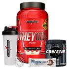 Whey 100% Pure - Concentrado - Integral + Creatina Pura - 300g - Black Skull + Barrinha + Coq. IM