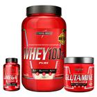 Whey 100% Pure Protein Concentrado - 900g + Ômega 3 + Glutamina - 300g - Integralmédica