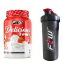 Whey Delicious Ftw 900G Chantilly Com Morango + Coqueteleira