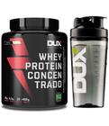 Whey  dux concentrado 450g - baunilha + coqueteleira fume