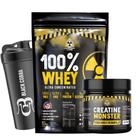 Whey Protein 100% 2Kg Chocolate Creatina 300G Coqueteleira