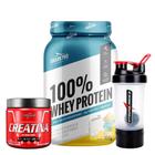 Whey Protein 100% Concentrado (900g) Shark Pro + Creatina Hardcore 300g Integralmedica + Coqueteleira 2 Doses 450 ml