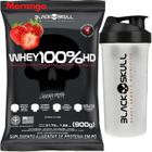 Whey Protein 100% HD REFIL + Coqueteleira 600ml - Kit Black Skull Whey Isolado Concentrado Hidrolisado + Shakeira 600ml