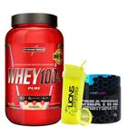 Whey Protein 100% Pure Concentrado 900g Pote Integralmedica + Creatina 100% Pura 300g Under Labz + Coqueteleira Cor Sort