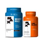 Whey Protein 1kg + Fire Black Cafeina - Max Titanium
