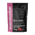 Whey Protein Concentrado 1Kg - Morango - Importado - Soldiers Nutrition