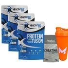 Whey Protein Fusion 3w 1,8kg 3x (5,4kg)+creatina 300g+ Coqueteleira 700ML - HEALTH TIME