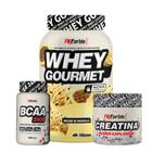 Whey Protein Gourmet Pote 907g + Creatina 300g + Bcaa 100 Cáps - Fn Forbis