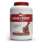 Whey Protein Isolado Whey Fort Vitafor Sabor Chocolate Concentrado Hidrolisado 900g L-Glutamina BCAA Suplemento Alimenta