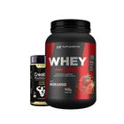 Whey protein morango 900g + creatina 3g 120caps pura