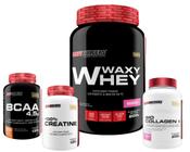 Whey Protein Morango + Bcaa 100G + Creatina 100G + Colágeno