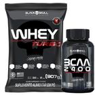 Whey Protein Turbo 907g + Bcaa 2400mg 100 Caps Black Skull