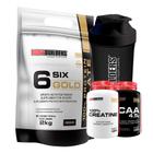 Whey Six Gold Chocoate Creatina 100G Bcaa 100G Coqueteleira - Bodybuilders