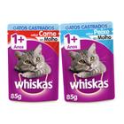 Whiskas Sachê Gatos Adultos Castrados Carne + Peixe - 12 Unidades