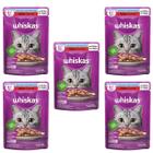 Whiskas Sache Gatos Castrados Carne 85g 5 unid Ração Úmida