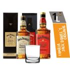 Whisky Jack Daniel's Honey + Jack Fire Original Com Caixa 1000 Ml + Copo Presente