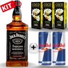 Whisky Jack Daniel's Old Nº7 Kit com 2 Redbull e 3 gelos de coco