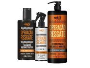 Widi kit Operação Resgate Shampoo Reconstrutor 300ml, Leave In 200ml, Reconstrução 1kg (3 produtos)