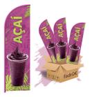 Wind Banner Dupla Face 3mt Completo Açaí - Kit C/ 3unds