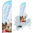 Wind Banner Dupla Face 3mt Completo Personalizado Sorvete M2