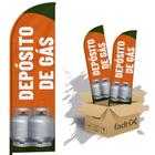 Wind Banner Dupla Face 3mt Depósito de Gás Kit C/ 2unds