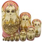 Winterworm Cute Madeira Artesanal Tradicional Garota Russa em Moscou Kremlin Bonecas de Ninho Russo Tradicional Matryoshka Conjunto 10 Peças para Crianças Brinquedo Casa Decoração