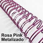 Wire-o Espiral 1 1/8 Rosa Pink Metalizado 2:1 23 anéis - 2 unidades