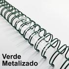 Wire-o Espiral 3/4" Verde Metalizado 2:1 23 anéis - 2 unidades