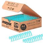 Wire-o para Encadernação 2x1 A4 Azul Bebê 7/8 para 180 fls 04un - Marpax