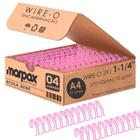 Wire-o para Encadernação 2x1 A4 Rosa Bebê 1 1/4 para 270 fls 04un