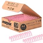 Wire-o para Encadernação 2x1 A4 Rosa Bebê 1 1/8 para 250 fls 12un - Marpax