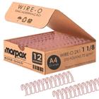 Wire-o para Encadernação 2x1 A4 Rose Gold 1 1/8 250 fls 12un - Marpax