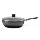 Wok Antiaderente 28 Cm com Tampa 4,1 Litros Ebony Preto Brinox