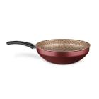 Wok Antiaderente Mta Flora Sem Tampa Com Cabo Longo - Cor Chocolate