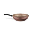 Wok Antiaderente Mta Flora Sem Tampa Com Cabo Longo - Cor Chocolate