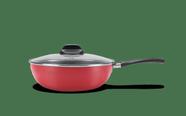 Wok com Tampa Brinox Garlic Antiaderente 2,3 Litros Ø 24 x 7 cm Vermelho