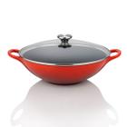 Wok Signature Tampa de Vidro 32 cm Vermelho Le Creuset