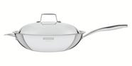 Wok Tramontina Grano em Aço Inox Corpo Triplo com Tampa e Cabo 32 cm 5,2 L 62158320 CDT