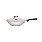 Wok Tramontina Solar Silicone em Aço Inox com Fundo Triplo e Tampa de Vidro 28 cm 3,3 L