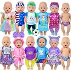 WONDOLL 10 Conjuntos 16-18-Inch-Baby-Doll-Clothes-Outfits Dress Headbands Acessórios compatíveis com 43cm New-Born-Baby-Doll, Bitty-15-inch-Baby-Doll, americano-18-Inch-Girl Doll