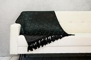 Xale Manta Sofá Gigante Jacquard 1,80 x 2,80 - Preto