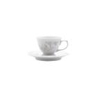 Xícara Chá com Pires 200 ml Porcelana Schmidt - Dec. Romântica 2 LINHA E005
