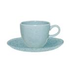 Xicara de Chá Café Com Pires Porcelana Ryo Blue Bay 220ml Oxford