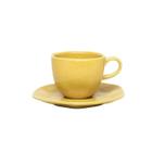 Xicara de Chá Café Com Pires Porcelana Ryo Maracujá 220ml Oxford Amarelo