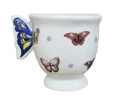 Xicara Para Cafe 180 ml Alça Borboleta Azul Porcelana - Hp Decor