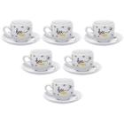 Xícara para Café com Pires de Porcelana Honey 90 ML  Conjunto com 12 Peças