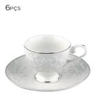 Xícara para Café de Bone China L'Hermitage Arabescos Branca 90ML 6PÇS