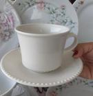Xícara para chá com Pires, Cerâmica da Corona, cor branco, 180 ml